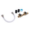 RV Water Heater Bypass Kit 12 Inch Reinforced Hose 1 2 NPT Brass Tee Valves Pipe Fittings and Sealing Tape Set