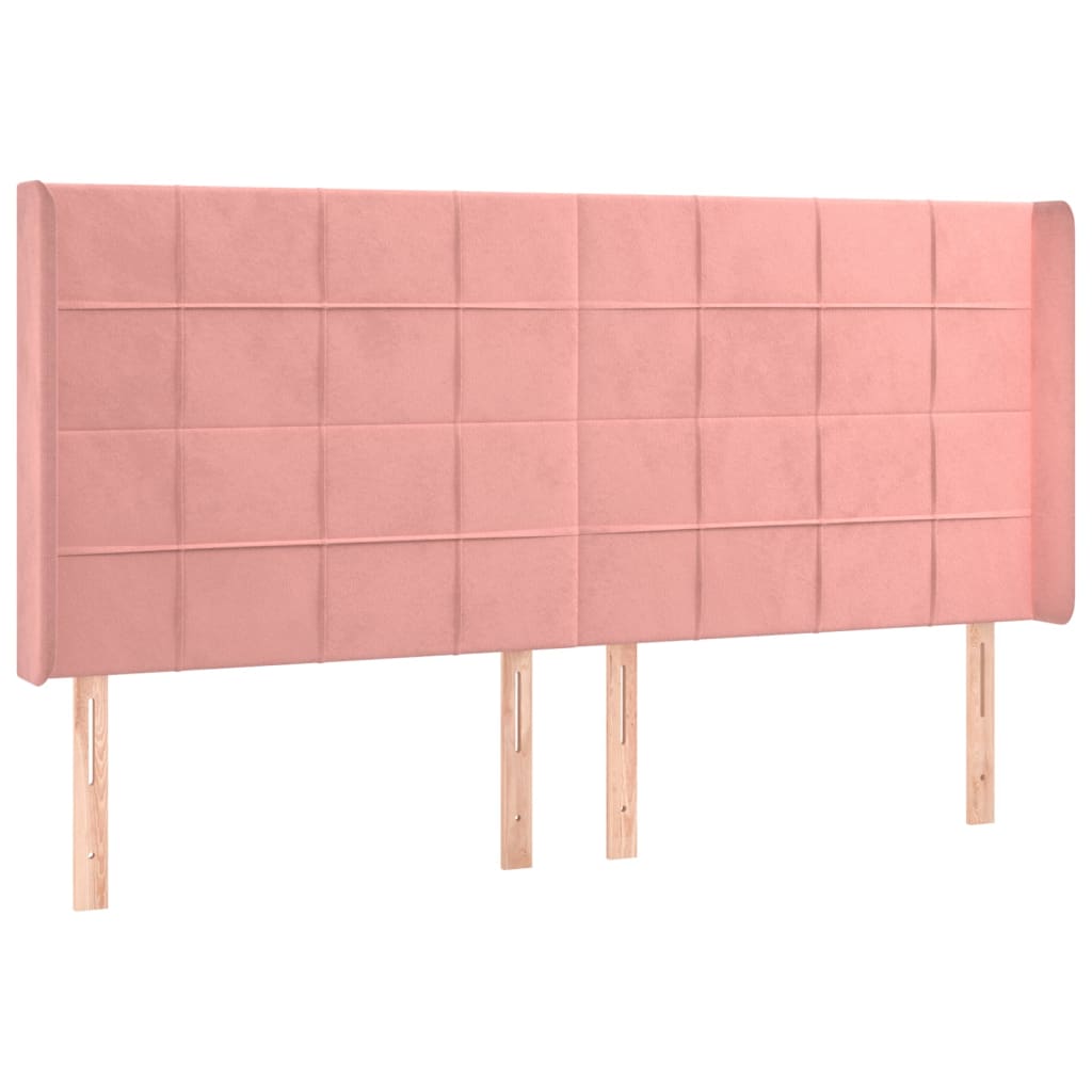 Headboard with Ears Pink 163 X 16 X 118 128 Cm Velvet