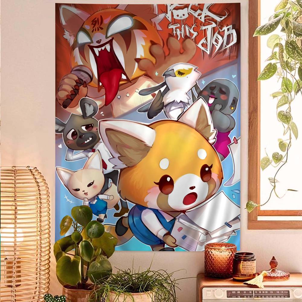 Aggretsuko AnimeRock Hanging Bohemian Tapestry Cheap Hippie Wall Hanging Bohemian Wall Tapestries Mandala Wall Hanging Home