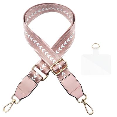 RenLianyi Thick Shoulder Bag Strap, 3.8cm Wide, 130cm Long, Cotton and PU Leather with Snap Hook, Stylish and Durable, Women's Wide Shoulder Strap,