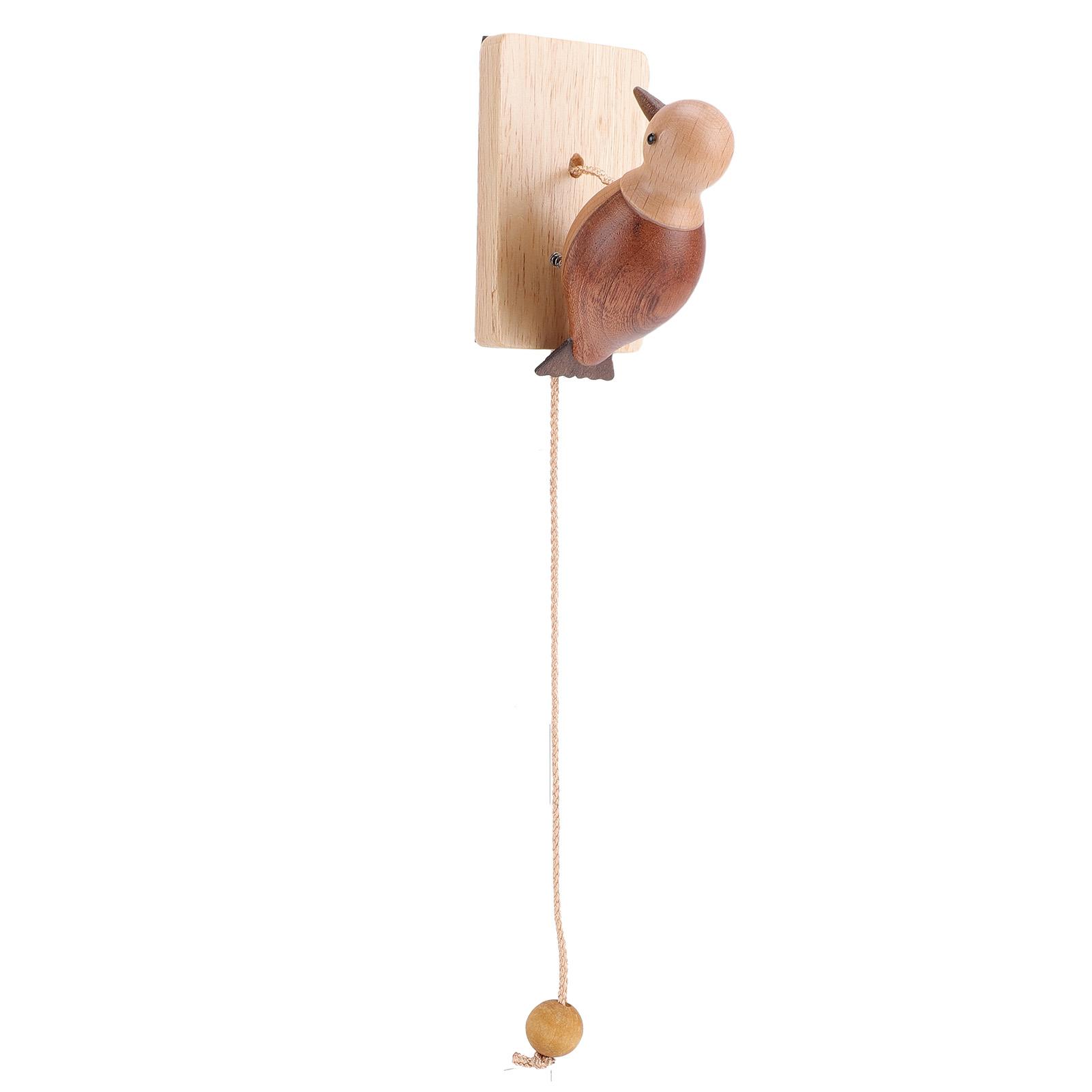 Health & Beauty Product Door Knocker Decorative Bird Shape Wooden Door Knocker With Pull Rope For Home Entrance