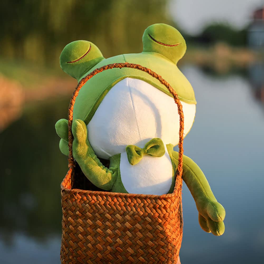 Cute and cool frog plush toy, perfect as a body pillow or cushion, soothing and fluffy, popular interior decoration gift (38cm)