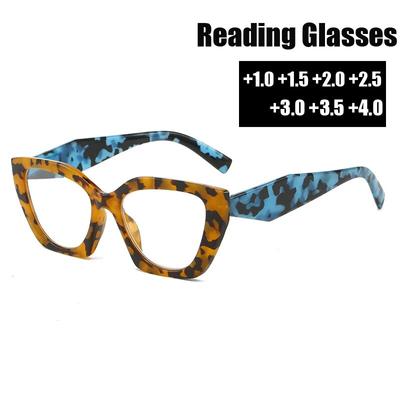 Occhiali da lettura finiti per donna uomo Vintage Cat Eye montatura irregolare occhiali lungimiranti prescrizione diottrie presbiopia