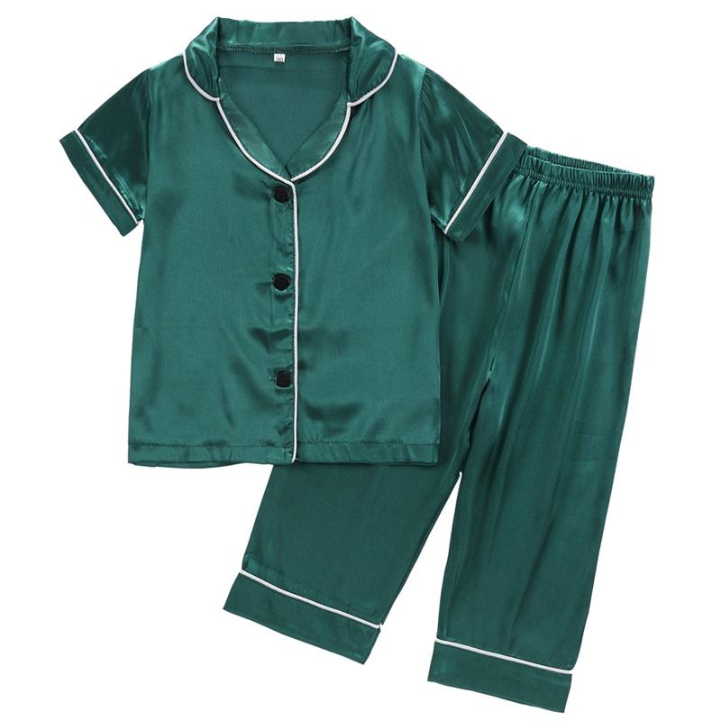 

Детский пижамный комплект для детей 1-6 лет, футболка с коротким рукавом на пуговицах и брюки, удобная домашняя одежда 120