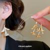 European & American Metallic Flower Leaf Ear Hooks: Unique Fashion Statement Earrings