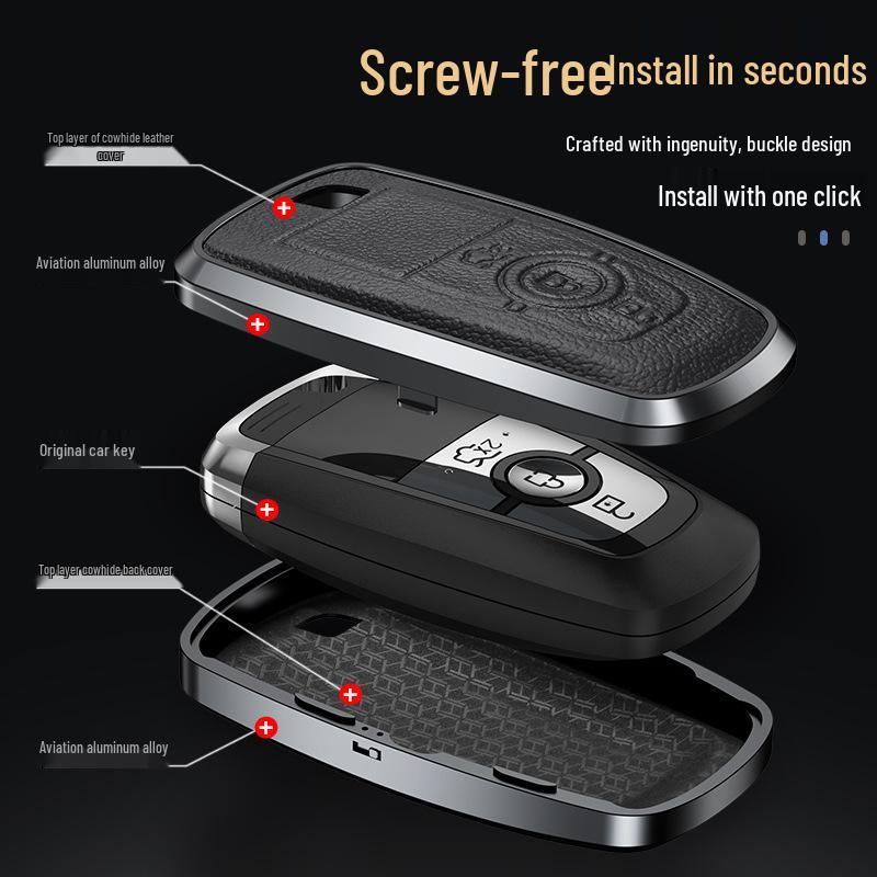 2023 Ford Key Case: Mondeo, Focus, Escape, Edge PLUS Shell Buckle