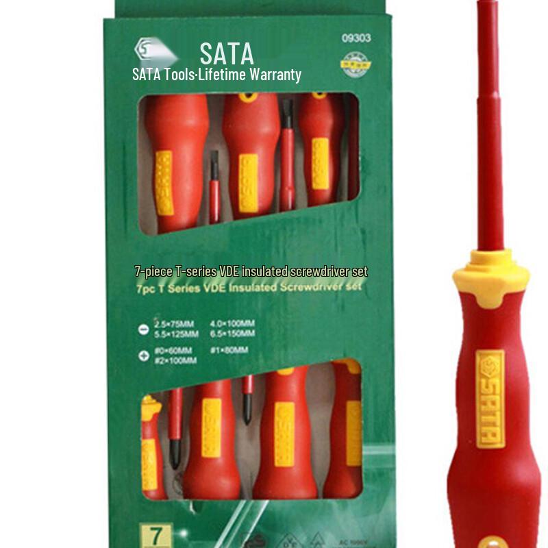 SATA 7-Piece VDE Insulated T-Handle Screwdriver Set