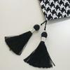 Table Runner Plaid Print Table Decorative Contrast Tassel Color with Anti-slip Decoration Heat-resistant Drooping