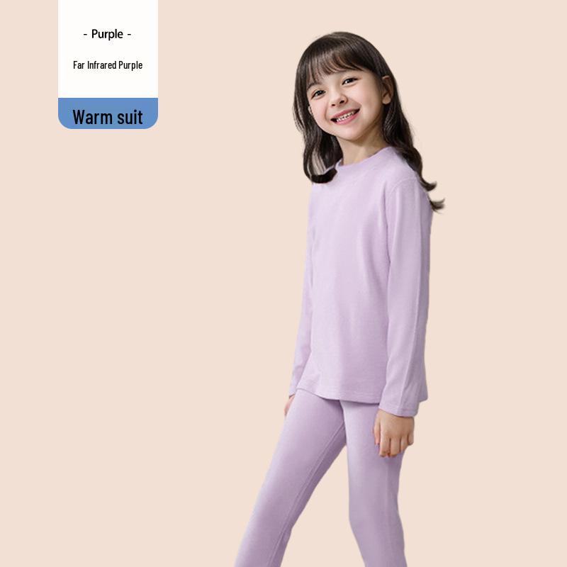 

Детский теплый комплект термобелья на флисовой подкладке: Топ со средней горловиной и леггинсы с утолщенной основой для мальчиков и девочек 110cm (100-110cm recommended)