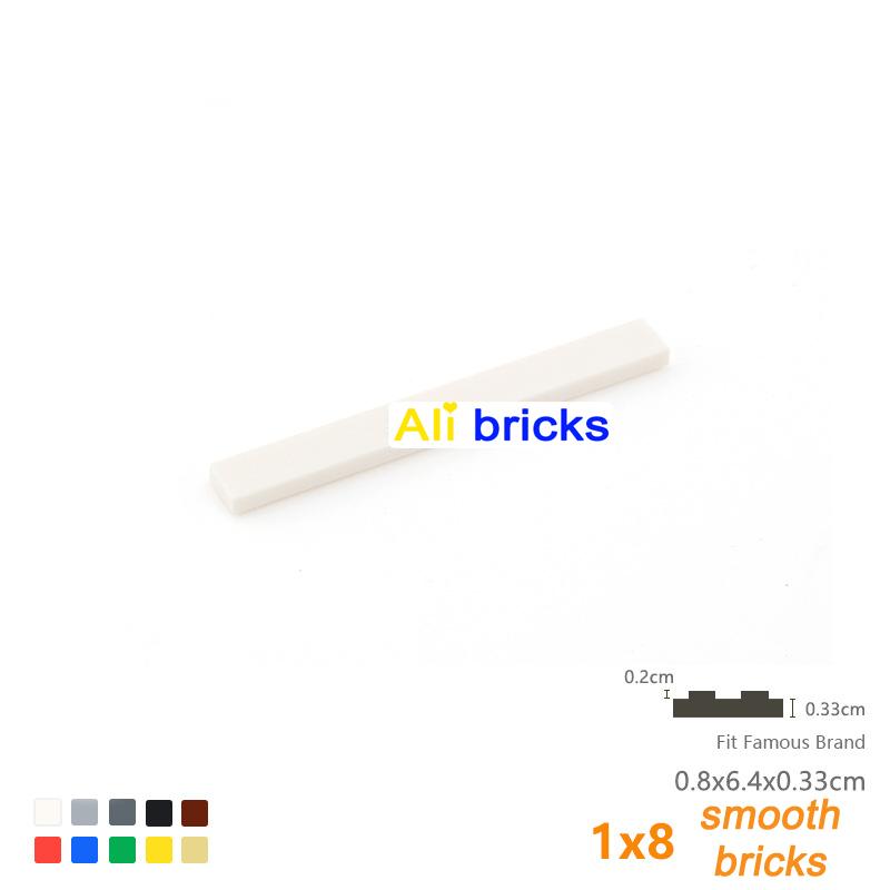 25pcs 4162 Bricks 1x8 Building Tile Construct Smooth Blocks Assembling Bulk Parts Model Kit Base MOC DIY Accessories