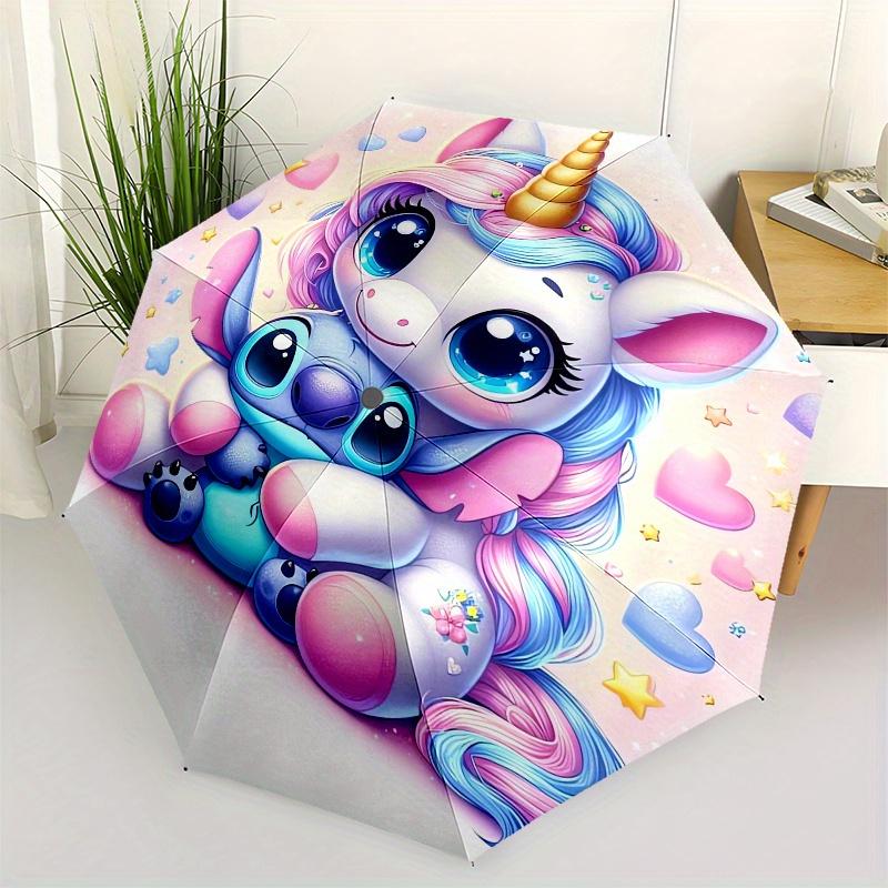 

Unicorn,Stitch Automatic folding umbrella, 8 ribs portable foldable design, best choice for business and going out, birthday, Halloween, Chr