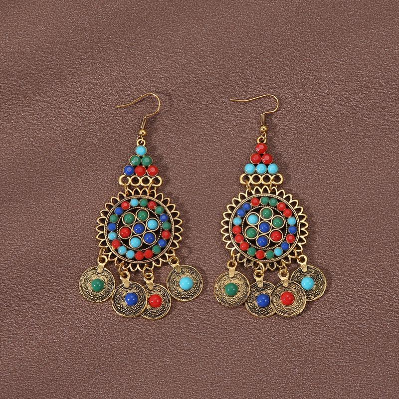 Handmade Retro Bohemian Ethnic Tassel Earrings for Women, Long Thai Style