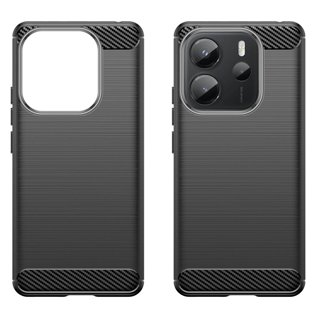 Phone Case for Xiaomi Redmi Note 14 4G (163.25x76.55x8.16mm) Protective Cover Carbon Fiber Texture Brushed