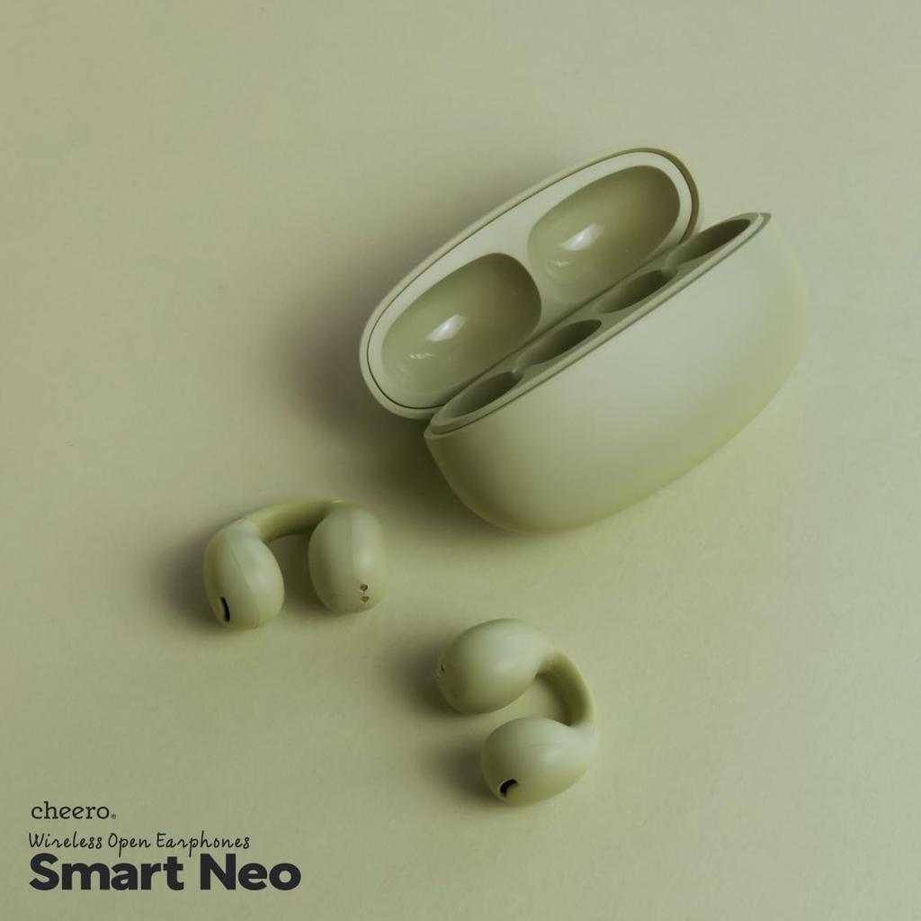 cheero Wireless Open Earphones Smart Neo Fully Wireless Bluetooth Automatic IPX5 Compatible with and Windows Open-Ear Earbuds, 5.4, Pairing,