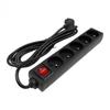 Extension Cord 5 Sockets 1.5m With/without Switch, Black