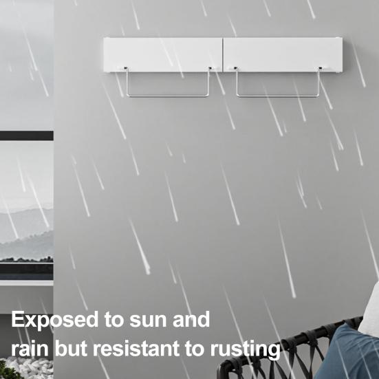 Faltbarer Wäscheständer Wandmontierter Wäschetrockner mit 4 Edelstahlstangen Platzsparender faltbarer Handtuchhalter für Badezimmer Wäsche Balkon