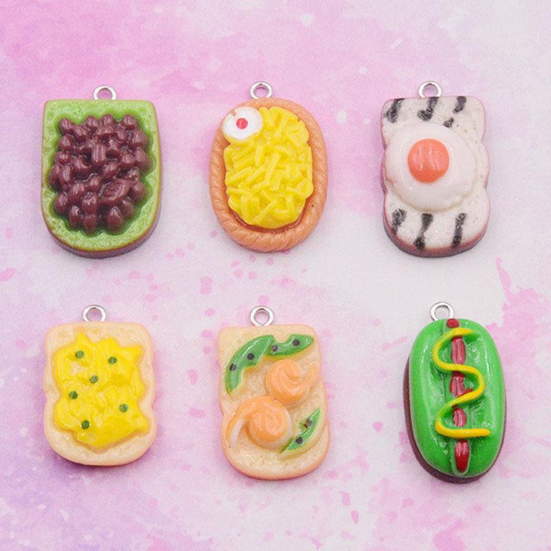 Colorful Lobster Egg Bread Resin Keychain Earrings  DIY Jewelry Charm
