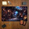 Fantasy Magical Forest Library Gaming Mouse Pad Playmat 24"X14" MTG TCG Office Desk Mat for Work Game PC Laptop Rug MousePad