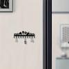 Metal Key Holder Wall Mount Black Kitchen Organizer 10 Hooks Elegant Silhouette