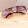 Occhiali da Sole Classici con Lenti Sfumate Uomo Donna Lusso Guida Pilota Occhiali da Sole Moda Senza Montatura Occhiali da Sole Femminili Maschili Occhiali UV400