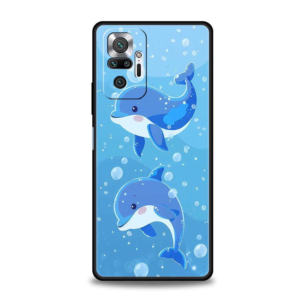 Ocean Animal Dolphin Phone Case Cover for Redmi 14C 10C Note 14 13 12 10 11 Pro Plus 7 8T K40 K50 Gaming Pro Plus 5G Soft Shell