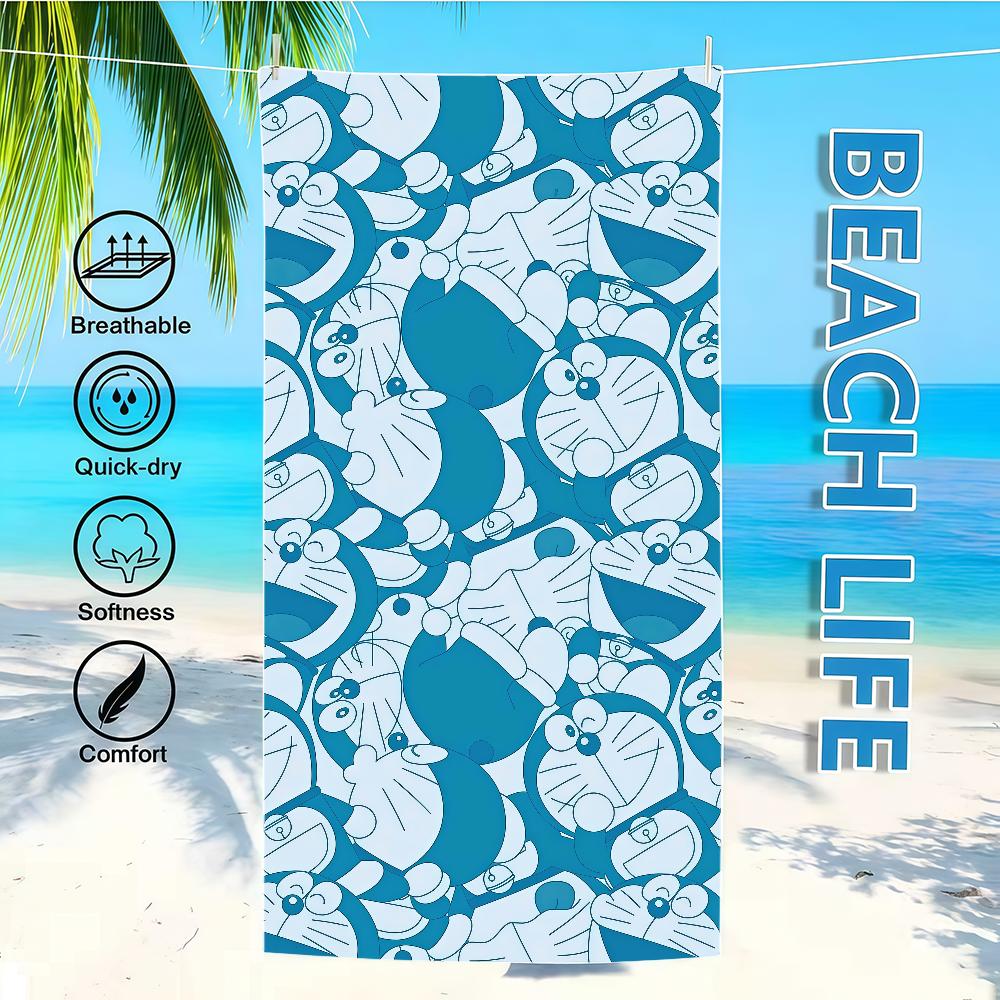 Towel Textile Bathrobe Beach CARTOON Quick-Drying Lightweight Portable D-doraemonS-ES Camping Swim Pool Travel