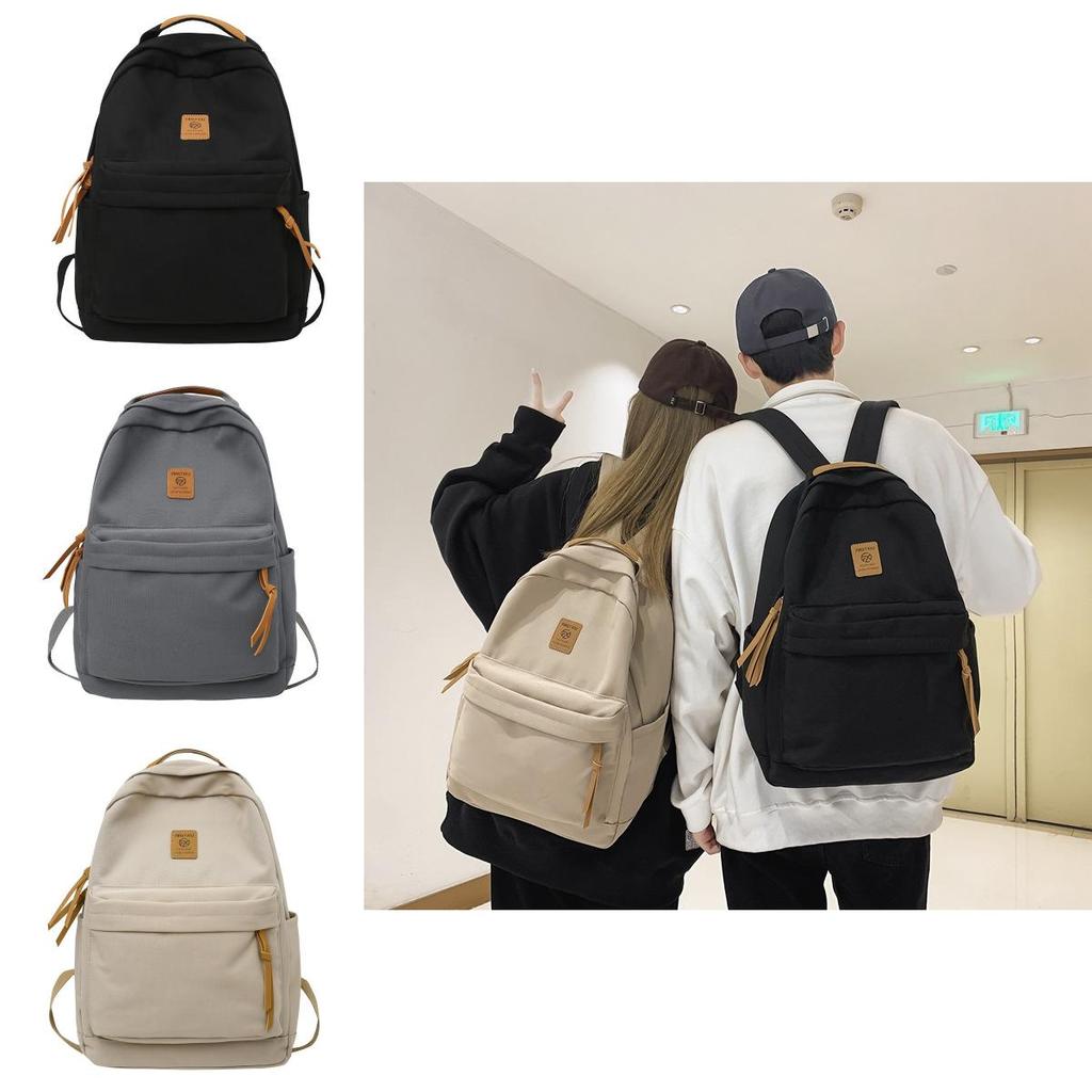 Einfacher einfarbiger Buchstaben-Dekorations-Rucksack für Studenten, Freizeit, Reisen und Schule