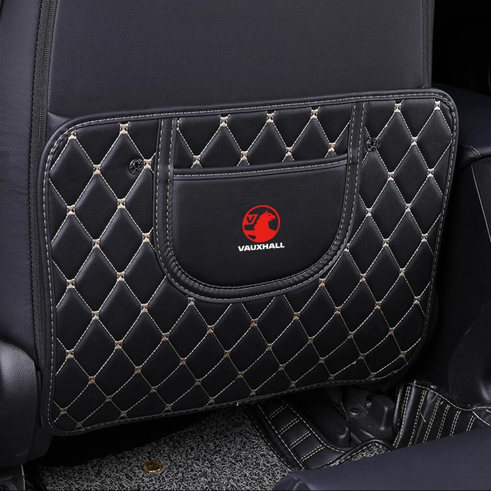 PU Leather Car Seat Back Pad With Storage Bag Anti-kick Mat For Opel Vauxhall Astra J K Crossland X Grandland Insignia B Zafira wb3
