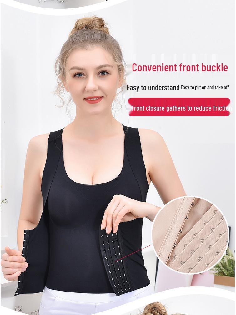 Plus Size Seamless Body Shaper with Chest Pads - Tummy Control & Beautiful Back Sports Vest