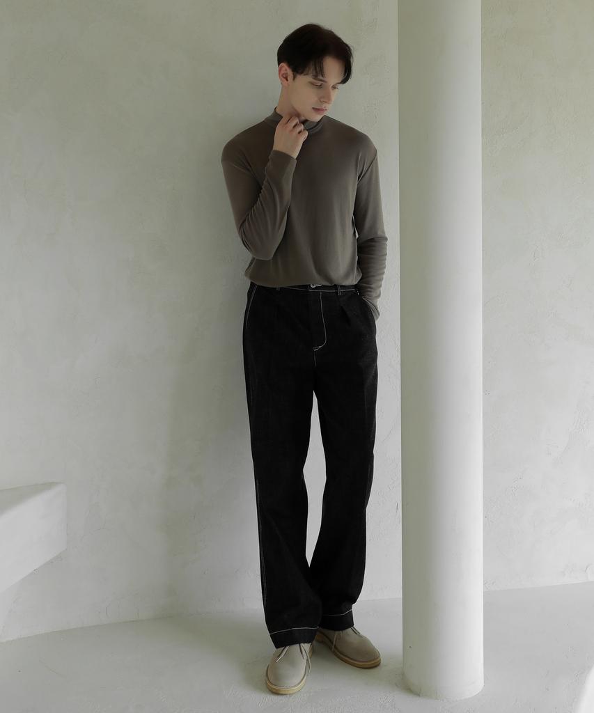 ESN Half Turtleneck Knit T-Shirt Mocha