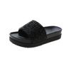 Cross-mirror cool slippers for women 2025 summer new Korean version of student ground-resistant grinding lightweight thick-soled muffin shoe