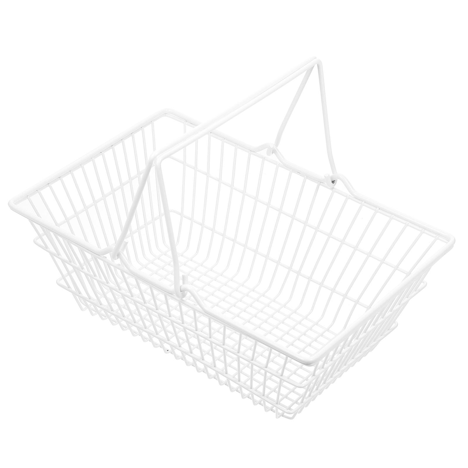 

Portable Handle Design Shopping Basket Household Organizer Lightweight Storage for Kitchen Utensils and Spice Jars 18X13.5X8CM