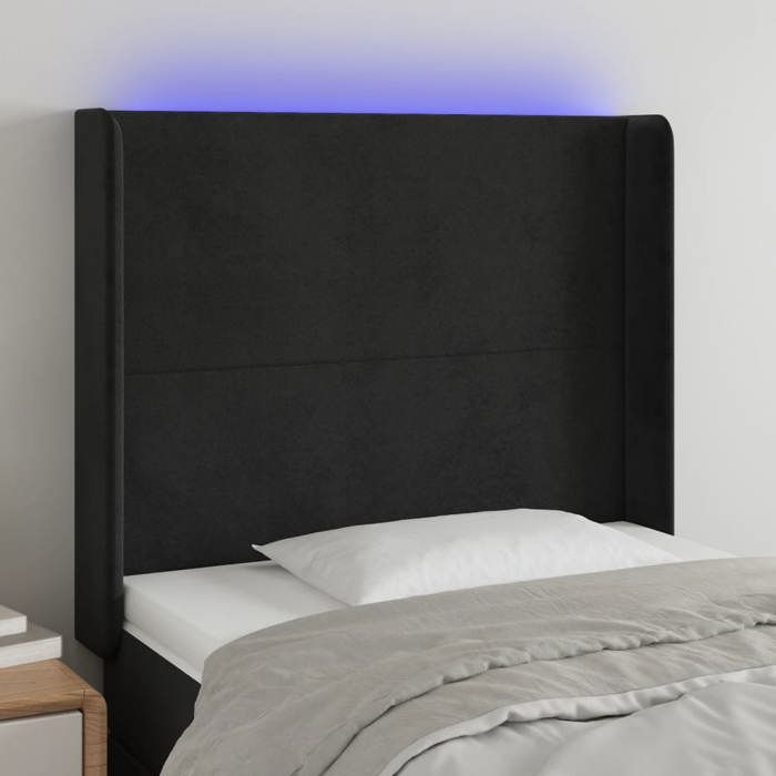 VidaXL LED Headboard Bedroom Furniture Single Bed Accessory Headboard Interior Black 3123812