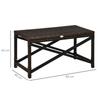 PE Rattan Garden Side Table, Outdoor Coffee Table with X-Shape Frame, Mixed Brown