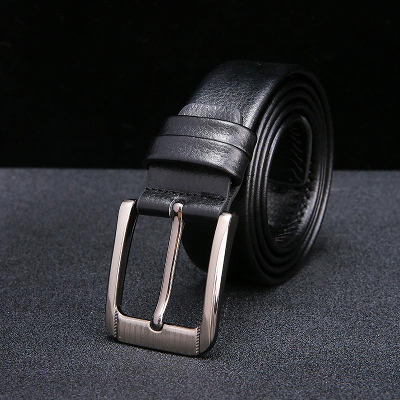 4.0 Alloy Buckle Business Style Pin Buckle Belt Thickened PU Pin Buckle Belt 125cm