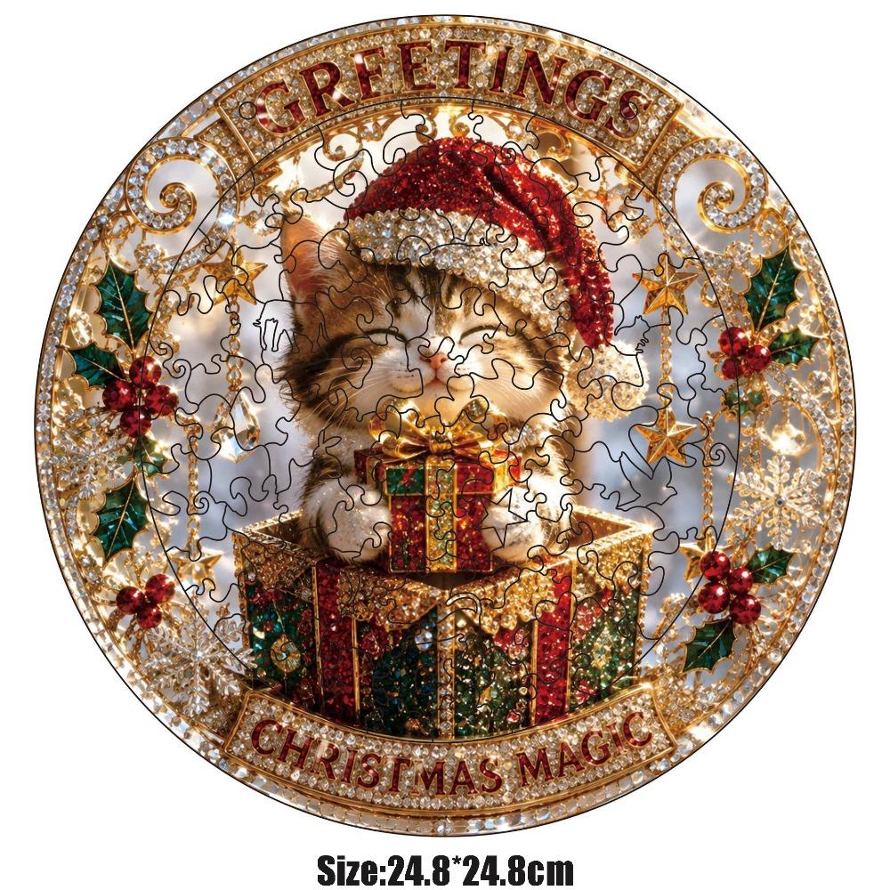 100Pcs Christmas Puzzle Ornament High Transparency Christmas Ornament Durable DIY Suncatcher Home