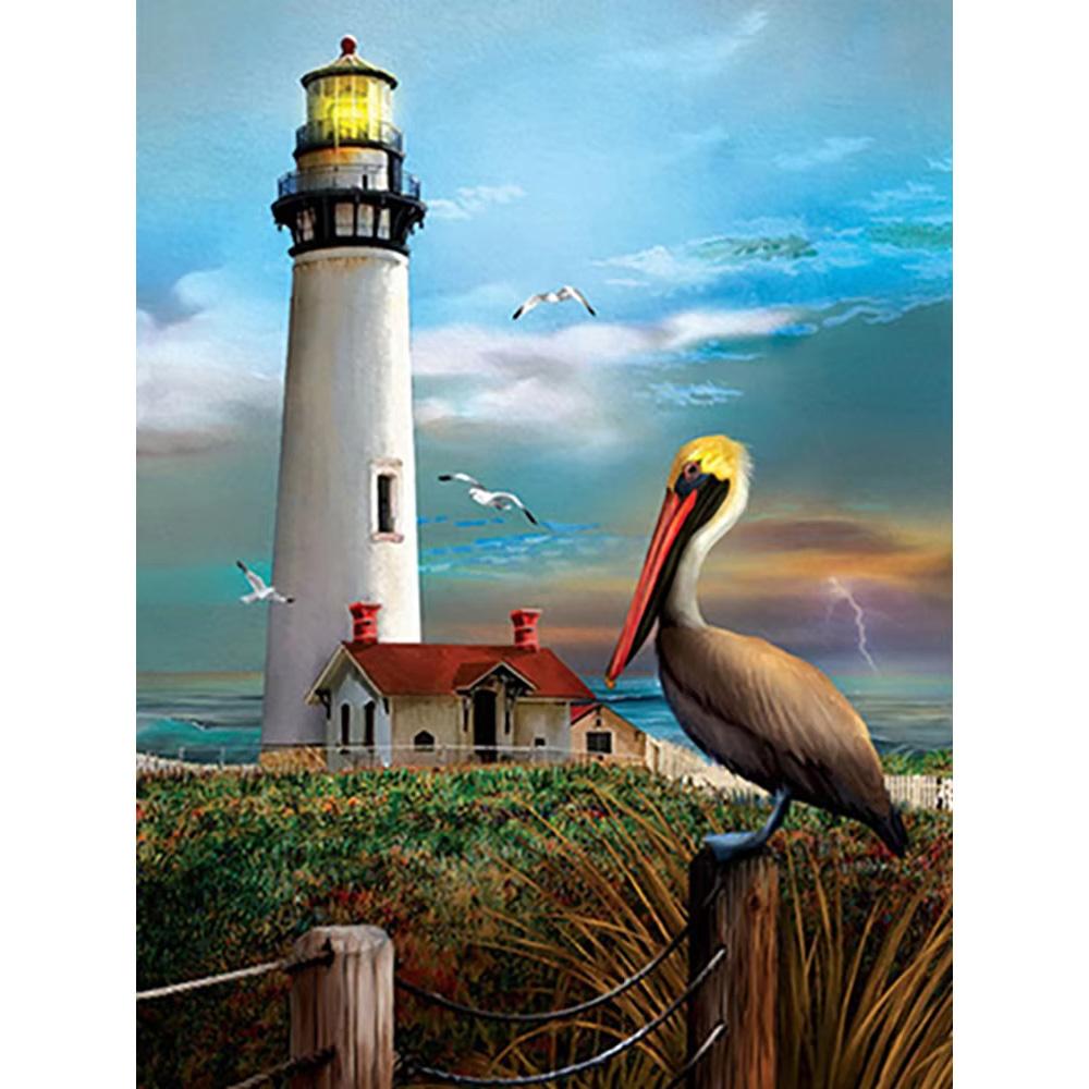 5D DIY Diamond Painting Sea Scenery Architecture Diamond Embroidery Painting Full Round Diamond Mosaic DIY Home Decor Gifts