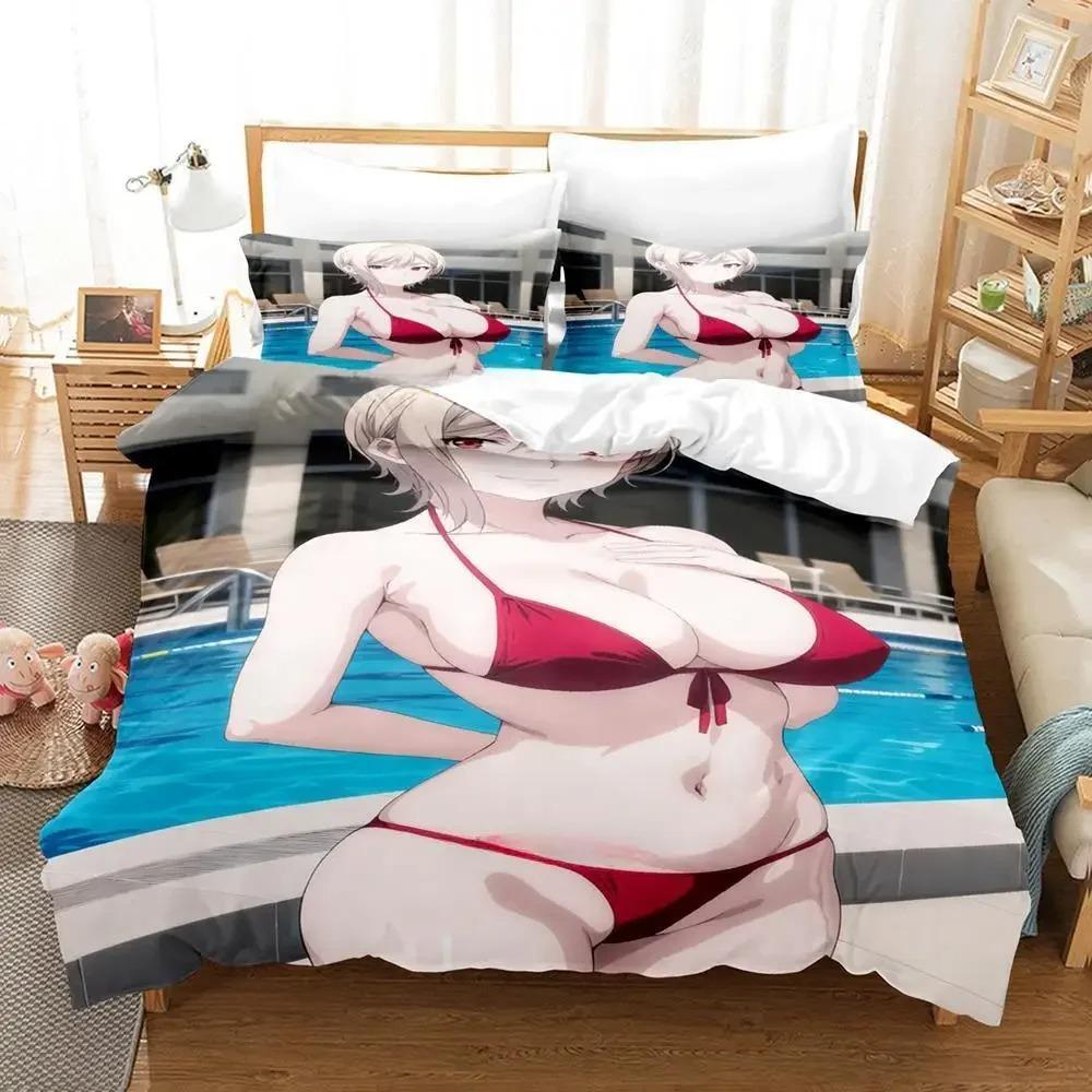 New 3D Print Sexy Lactating Girl, Young Woman Large Chest Bedding Set Anime Three-piece Set Adult Kid Bedroom Duvet Cover Sets