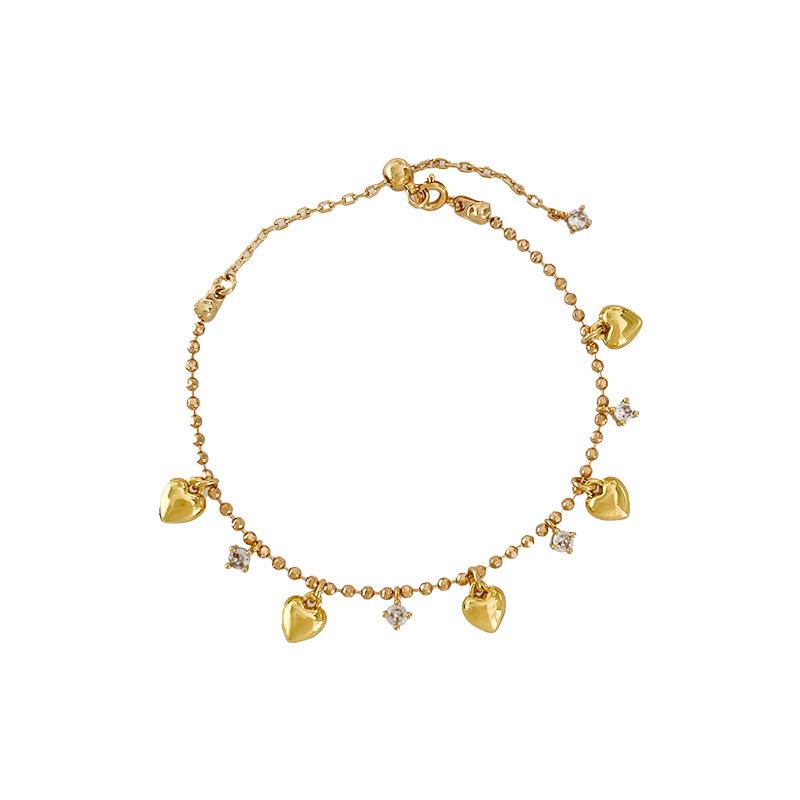 Heart-shaped Tassel Zircon Bracelet for Women, Fashion Versatile Elegant Accessory Necklace, Lightweight Luxury High-end Bracelet