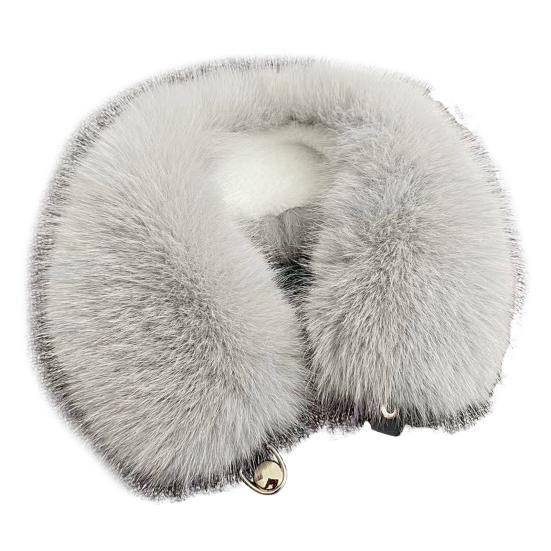 Fake Scarf Puffy Collar Trim Fur Neck Scarf Adjustable Button Fastening Faux Removable Plush Winter Warmer