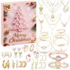 Collana dell'Avvento di Natale Scatola a Sorpresa Orecchini a Bottone Scatola Regalo Foro Gioielli Musicali Scatola a Sorpresa Regalo Calendario del Countdown 24