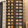 UVR Multifunctional Storage Cabinet Household Folding Shoe Organizer Large Capacity Light Luxury Multi-layer Snack Shelf