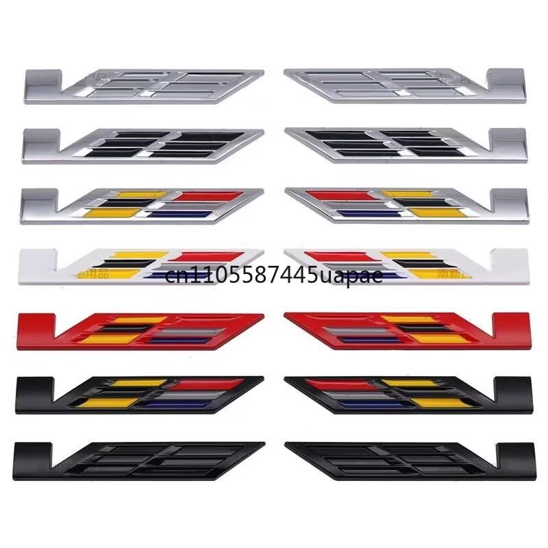 2pcs for Cadillac Front Fender Side Badge CT5 ATSL XTS CT6 XT4 Xt5 CT4 Escalade Upgrade V Logo Badge Rear Bumper Sticker