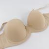 New D cup strapless large size bra with silicone strip gathered thin half cup one piece seamless underwear wholesale