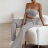 Striped Strapless Trousers Two-piece Summer Fashion Casual Suit