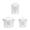 Canisters Set of 3 Potatoes Onions Garlic Container Storage Bins Metal Box White Kitchen Organizer Storage Box Large Capacity