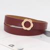 Classic Pu Leather Belt For Women With Alloy Flat Clasp For Office And Casual Looks