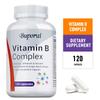 High Potency Vitamin B Complex, 120 Capsules - With Vitamin C - Natural Energy Complex