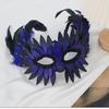 Stylová půlmaska na maškarní ples s nastavitelným sovím peřím Praktická PU pro tématickou akci a cosplay