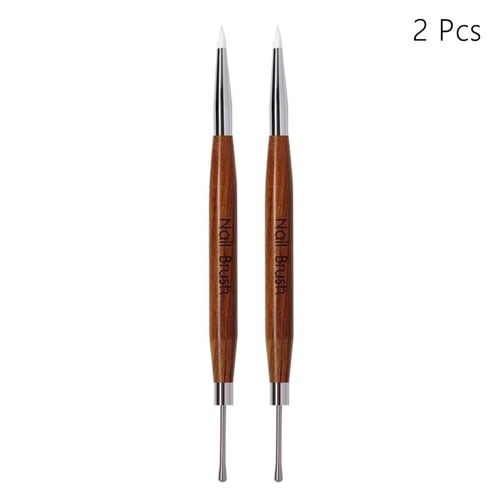1/2/3Pcs Double-ended Nail Art Pen Carving/Painting Silicone Nail Art Brush Gel Polish Glue Adjusting Embossing